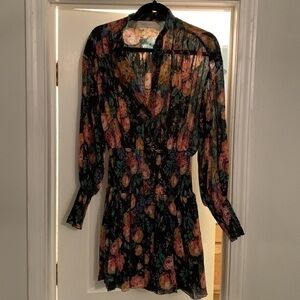 EUC ZIMMERMAN Allia smocked elastic waist floral long bloused sleeve dress